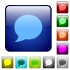 Blog comment icons in rounded square color glossy button set - Blog comment color square buttons