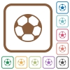 Soccer ball simple icons - Soccer ball simple icons in color rounded square frames on white background