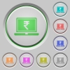 Laptop with Rupee sign push buttons - Laptop with Rupee sign color icons on sunk push buttons