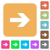 Right arrow rounded square flat icons - Right arrow icons on rounded square vivid color backgrounds.