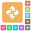 Modules icons on rounded square vivid color backgrounds. - Modules rounded square flat icons