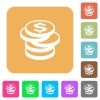 Dollar coins rounded square flat icons - Dollar coins icons on rounded square vivid color backgrounds.