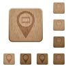 Cinema GPS map location wooden buttons - Cinema GPS map location on rounded square carved wooden button styles