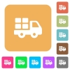 Transport rounded square flat icons - Transport flat icons on rounded square vivid color backgrounds.