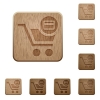 Credit card checkout on rounded square carved wooden button styles - Credit card checkout wooden buttons