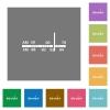 Radio tuner flat icons on simple color square backgrounds - Radio tuner square flat icons