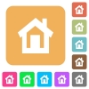 Home flat icons on rounded square vivid color backgrounds. - Home rounded square flat icons