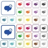 Message sent outlined flat color icons - Message sent color flat icons in rounded square frames. Thin and thick versions included.