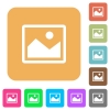 Picture rounded square flat icons - Picture flat icons on rounded square vivid color backgrounds.