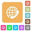 International call rounded square flat icons - International call flat icons on rounded square vivid color backgrounds.