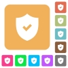Active security flat icons on rounded square vivid color backgrounds. - Active security rounded square flat icons