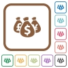 Money bags simple icons - Money bags simple icons in color rounded square frames on white background