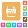 CSS file format rounded square flat icons - CSS file format flat icons on rounded square vivid color backgrounds.