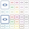 Width tool outlined flat color icons - Width tool color flat icons in rounded square frames. Thin and thick versions included.