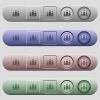 Ranking icons on rounded horizontal menu bars in different colors and button styles - Ranking icons on menu bars