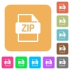 ZIP file format rounded square flat icons - ZIP file format flat icons on rounded square vivid color backgrounds.