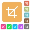 Crop tool flat icons on rounded square vivid color backgrounds. - Crop tool rounded square flat icons