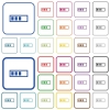 Progressbar outlined flat color icons - Progressbar color flat icons in rounded square frames. Thin and thick versions included.