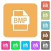 BMP file format flat icons on rounded square vivid color backgrounds. - BMP file format rounded square flat icons