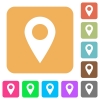 Location pin flat icons on rounded square vivid color backgrounds. - Location pin rounded square flat icons - Small thumbnail