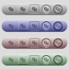 Coffe beans icons on rounded horizontal menu bars in different colors and button styles - Coffe beans icons on menu bars