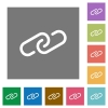 Paperclip square flat icons - Paperclip flat icons on simple color square backgrounds