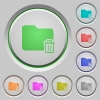 Delete folder color icons on sunk push buttons - Delete folder push buttons