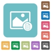 Image properties rounded square flat icons - Image properties white flat icons on color rounded square backgrounds