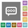 Working chat color square buttons square flat icons - Working chat color square buttons flat icons on simple color square backgrounds