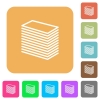 Paper stack flat icons on rounded square vivid color backgrounds. - Paper stack rounded square flat icons