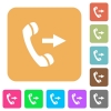 Outgoing phone call flat icons on rounded square vivid color backgrounds. - Outgoing phone call rounded square flat icons