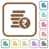 Indian Rupee coins simple icons - Indian Rupee coins simple icons in color rounded square frames on white background