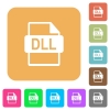 DLL file format rounded square flat icons - DLL file format flat icons on rounded square vivid color backgrounds.