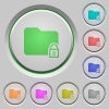 Locked folder color icons on sunk push buttons - Locked folder push buttons