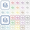 Swap layers outlined flat color icons - Swap layers color flat icons in rounded square frames. Thin and thick versions included.