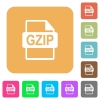 GZIP file format rounded square flat icons - GZIP file format flat icons on rounded square vivid color backgrounds.