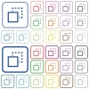 Send element to back outlined flat color icons - Send element to back color flat icons in rounded square frames. Thin and thick versions included.