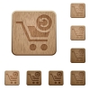 Undo last cart operation wooden buttons - Undo last cart operation on rounded square carved wooden button styles