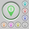 Traffic light GPS map location color icons on sunk push buttons - Traffic light GPS map location push buttons