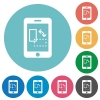 Mobile gyrosensor flat round icons - Mobile gyrosensor flat white icons on round color backgrounds
