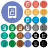 Smartphone unlock multi colored flat icons on round backgrounds. Included white, light and dark icon variations for hover and active status effects, and bonus shades on black backgounds. - Smartphone unlock round flat multi colored icons