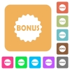 Bonus sticker rounded square flat icons - Bonus sticker flat icons on rounded square vivid color backgrounds.