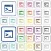 Command prompt outlined flat color icons - Command prompt color flat icons in rounded square frames. Thin and thick versions included.