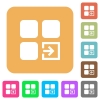 Import component rounded square flat icons - Import component flat icons on rounded square vivid color backgrounds.