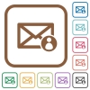 Mail sender simple icons - Mail sender simple icons in color rounded square frames on white background