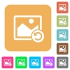 Image rotate left rounded square flat icons - Image rotate left flat icons on rounded square vivid color backgrounds.