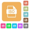 ISO file format flat icons on rounded square vivid color backgrounds. - ISO file format rounded square flat icons