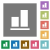 Align to bottom flat icons on simple color square backgrounds - Align to bottom square flat icons
