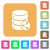 Database table relations flat icons on rounded square vivid color backgrounds. - Database table relations rounded square flat icons