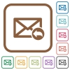 Reply mail simple icons - Reply mail simple icons in color rounded square frames on white background